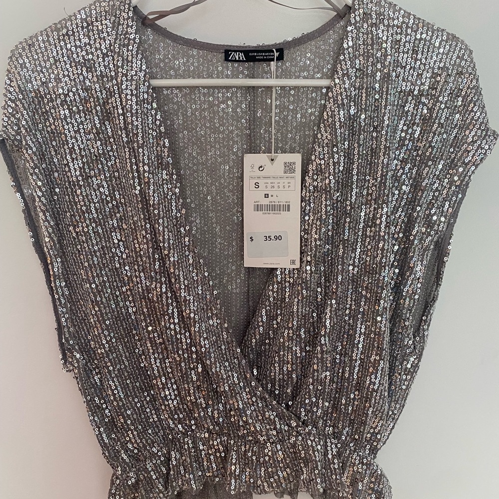 Silver Zara top